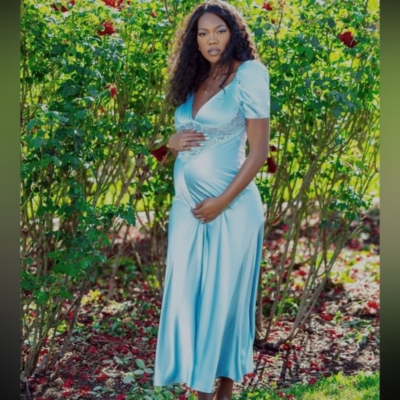 House of CB L D-DD ‎ 'Rafaela' Soft Blue & Pure Silk Lace Maxi Dress NWOT $285 - Picture 12 of 13